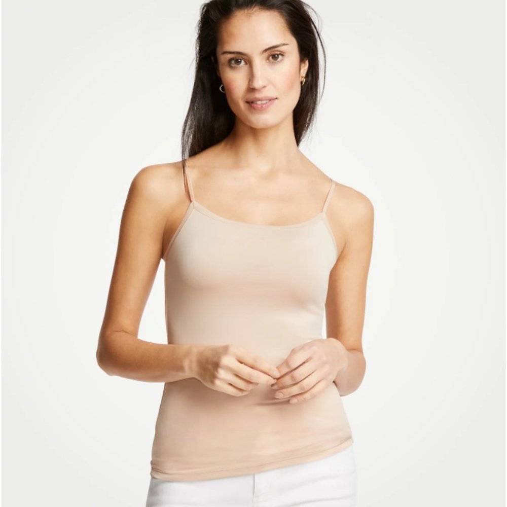 Ann Taylor Nude Stretch Cami Camisole Top, Small